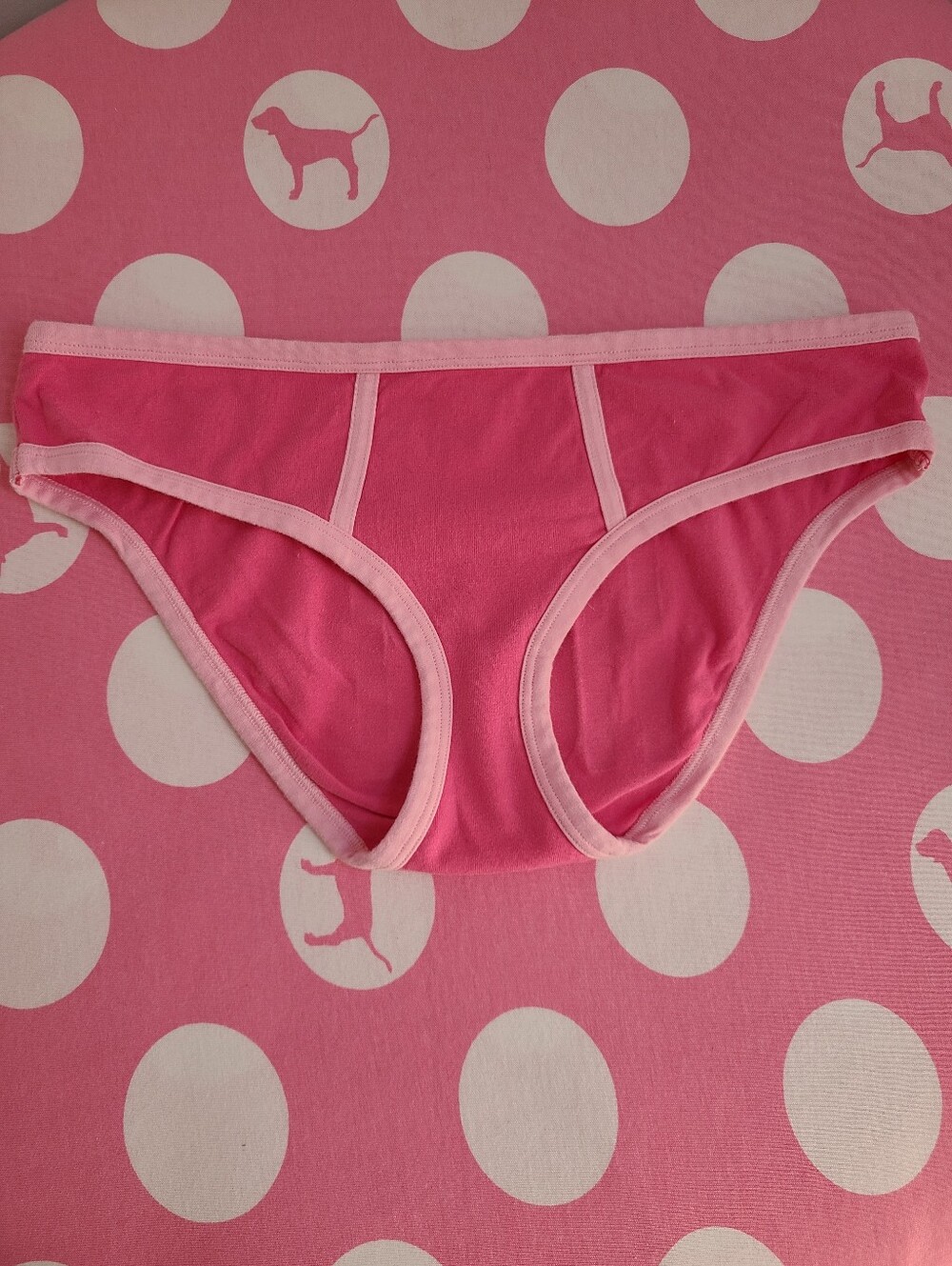 Rare VTG VS PINK Extra Low Rise Graphic Cotton Boy Brief Panty Size M Pink